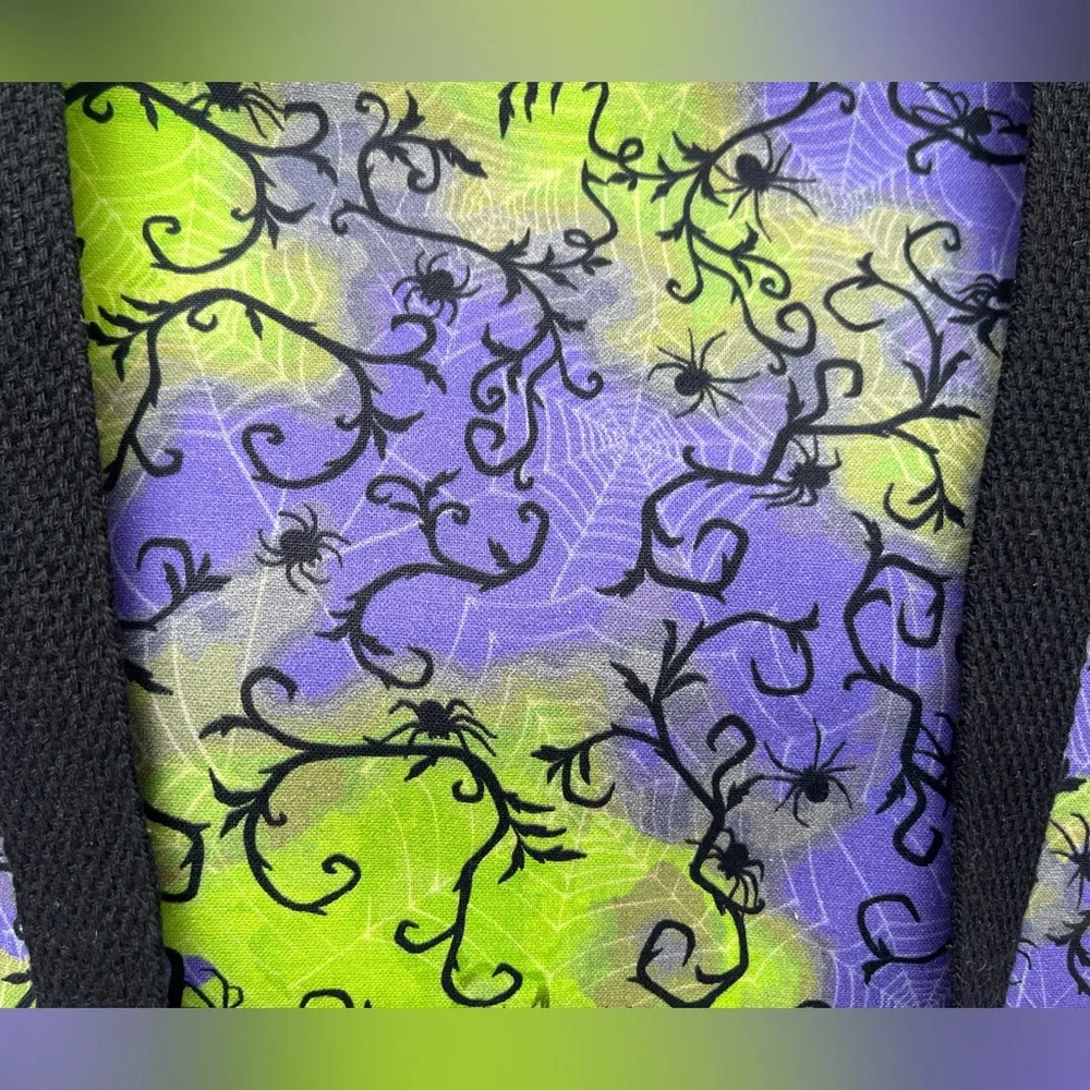 Handmade Spooky Tote Bag - Purple, Green, & Black - Picture 2 of 9